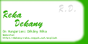 reka dekany business card