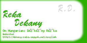 reka dekany business card